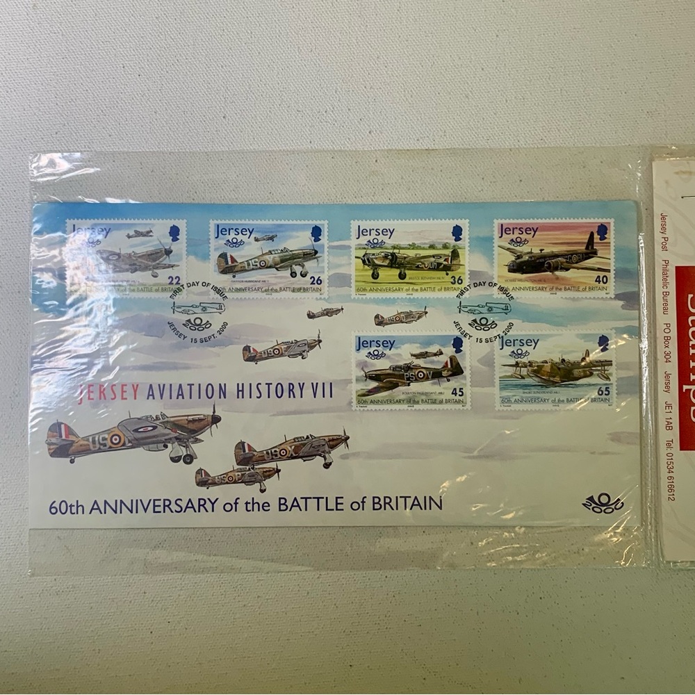 2000 Jersey UK Aviation History IV 60th Anniversary Battle of Britain FDC Stamps - Picture 2 of 5